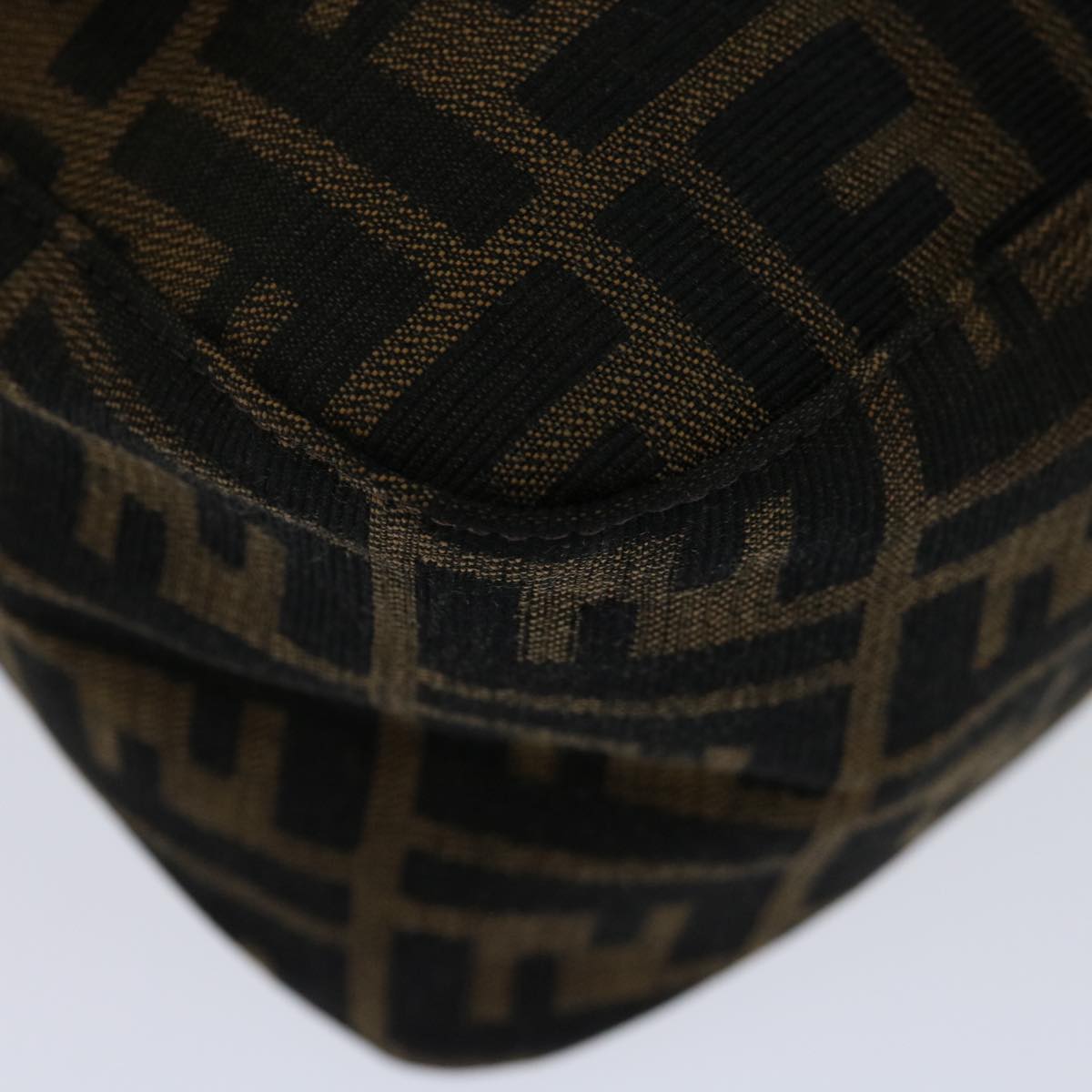 FENDI Zucca Canvas Mamma Baguette Shoulder Bag Black Brown69667A