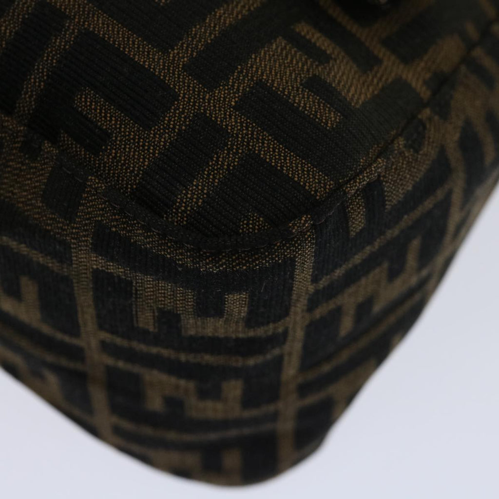 FENDI Zucca Canvas Mamma Baguette Shoulder Bag Black Brown69667A