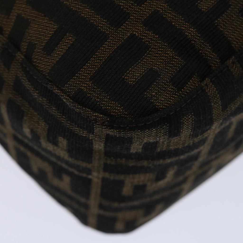 FENDI Zucca Canvas Mamma Baguette Shoulder Bag Black Brown69667A