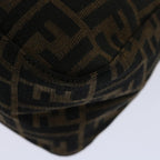 FENDI Zucca Canvas Mamma Baguette Shoulder Bag Black Brown69667A