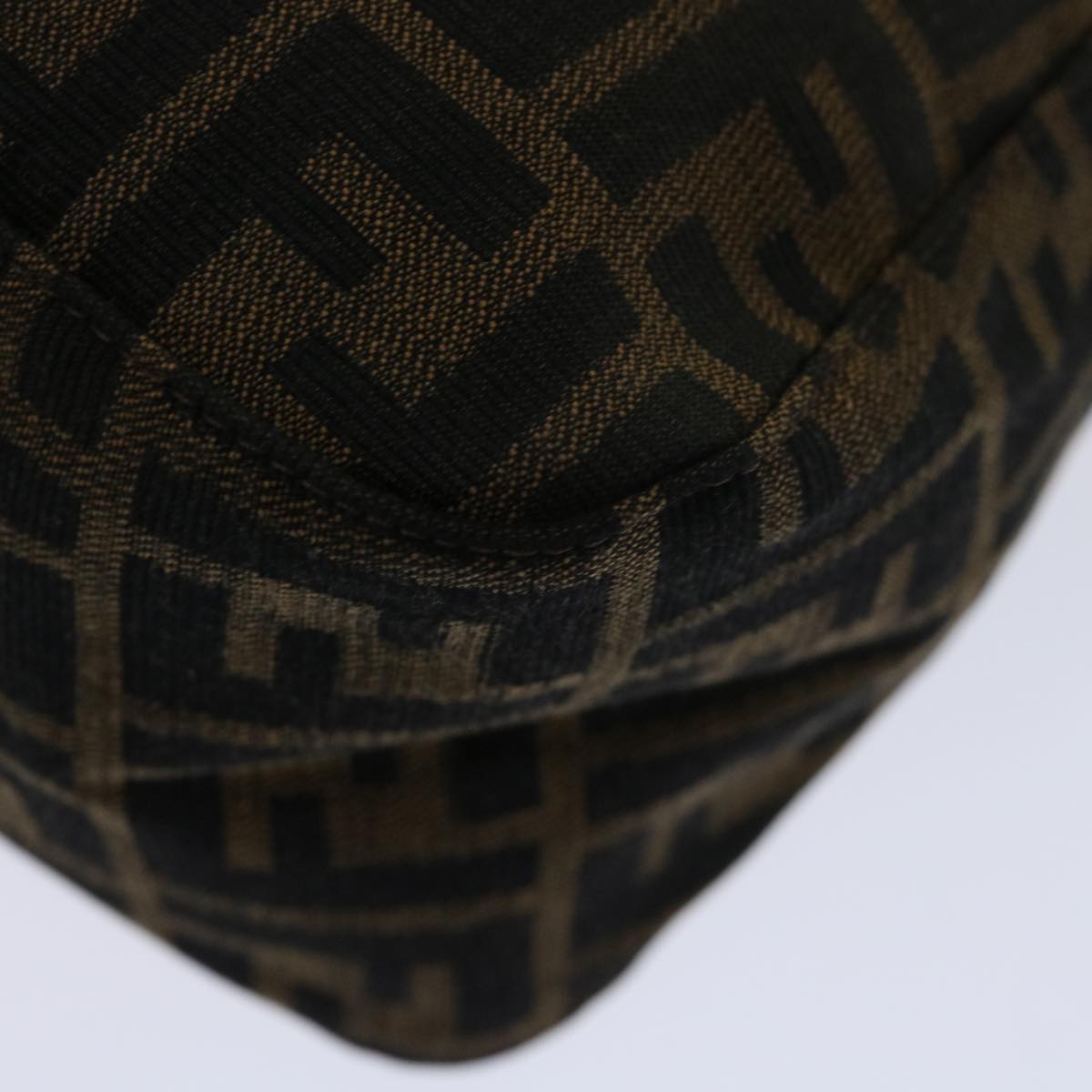 FENDI Zucca Canvas Mamma Baguette Shoulder Bag Black Brown69667A