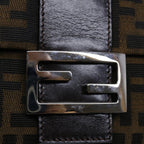 FENDI Zucca Canvas Mamma Baguette Shoulder Bag Black Brown69667A