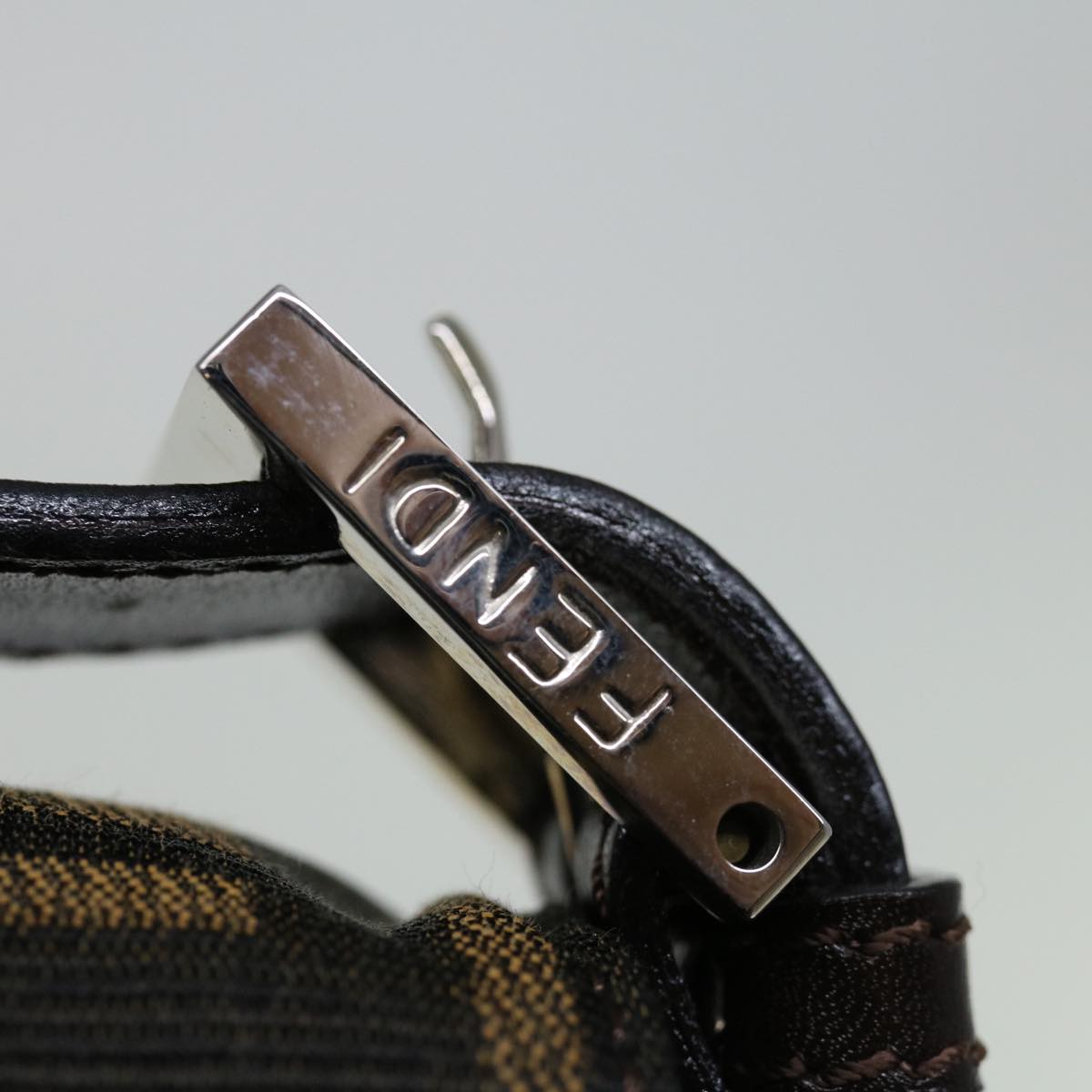 FENDI Zucca Canvas Mamma Baguette Shoulder Bag Black Brown69667A