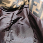 FENDI Zucca Canvas Mamma Baguette Shoulder Bag Black Brown69667A