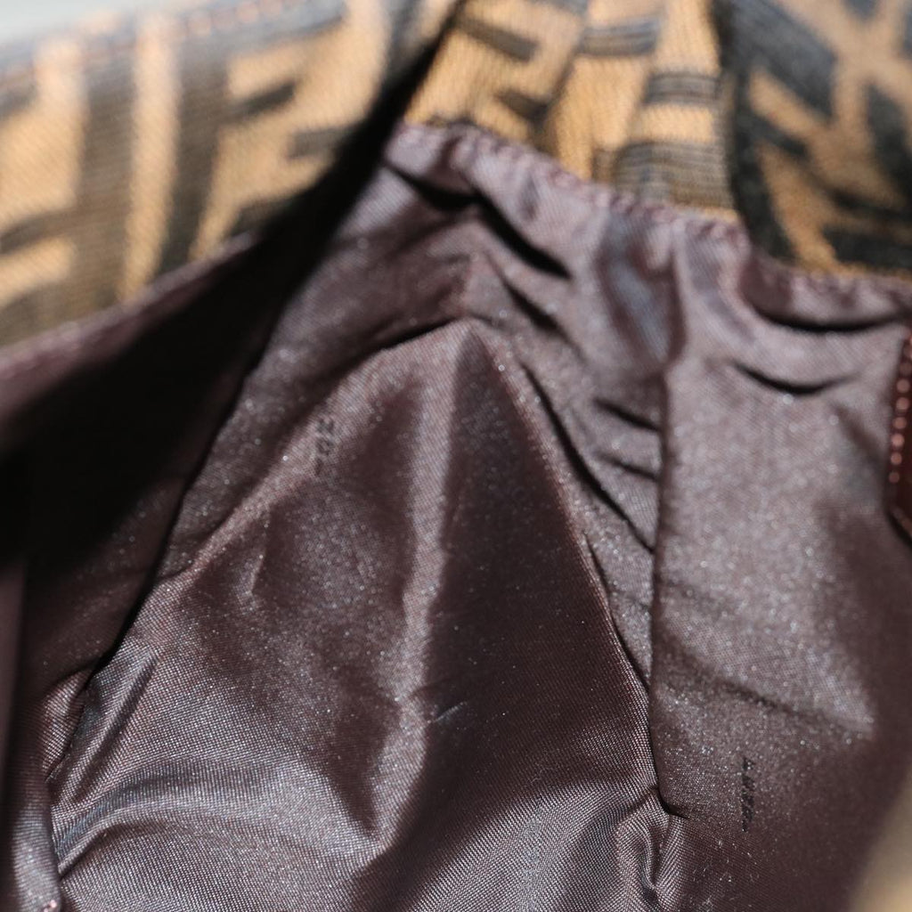 FENDI Zucca Canvas Mamma Baguette Shoulder Bag Black Brown69667A