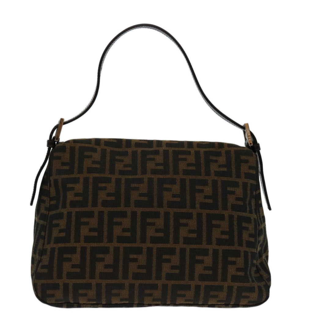 FENDI Zucca Canvas Mamma Baguette Shoulder Bag Black Brown69667A