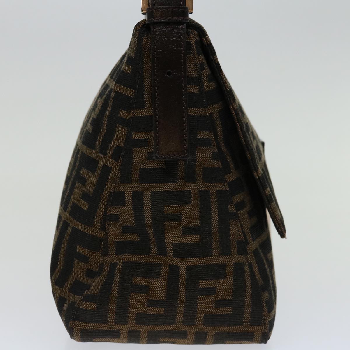 FENDI Zucca Canvas Mamma Baguette Shoulder Bag Black Brown69667A