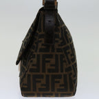 FENDI Zucca Canvas Mamma Baguette Shoulder Bag Black Brown69667A