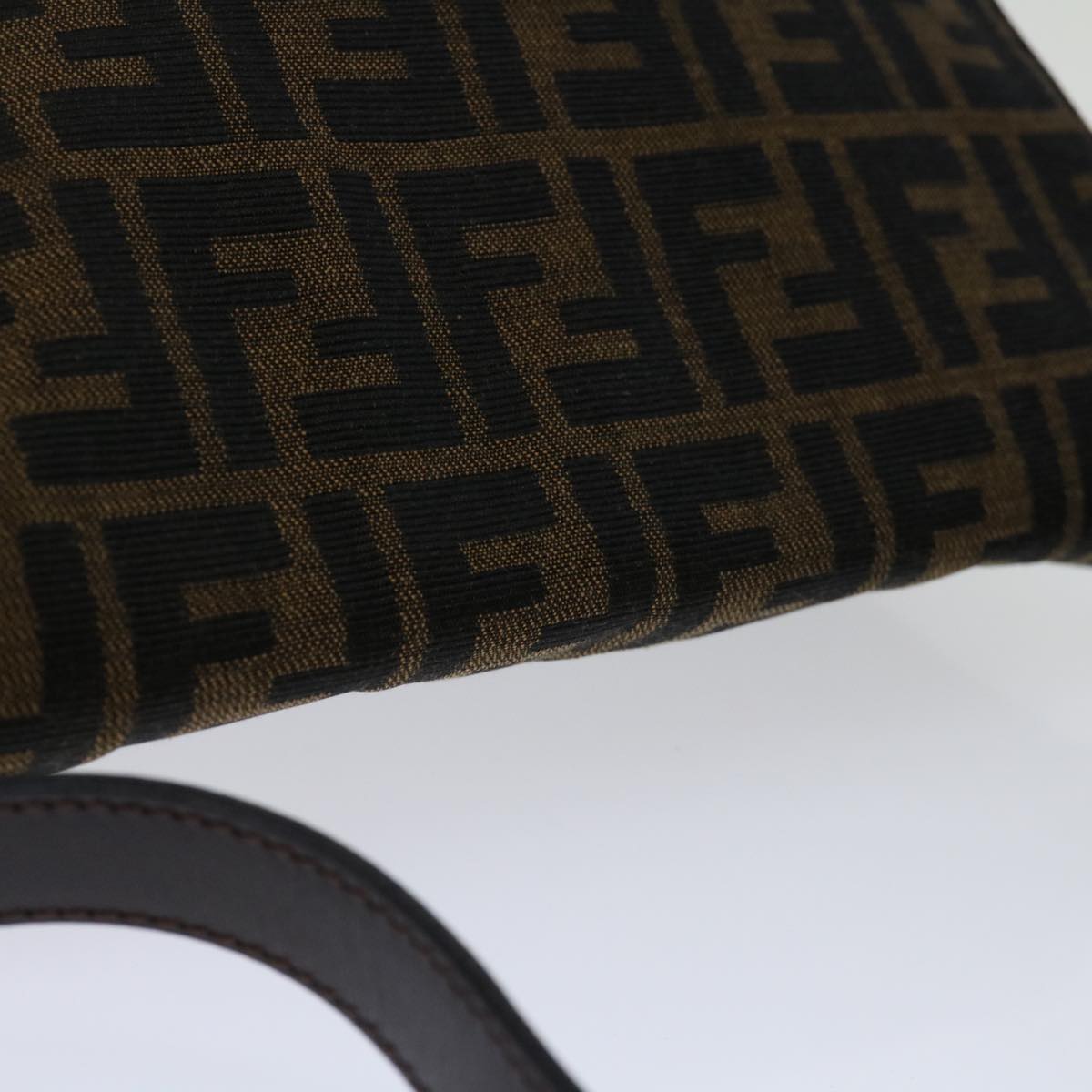 FENDI Zucca Canvas Mamma Baguette Shoulder Bag Black Brown69667A
