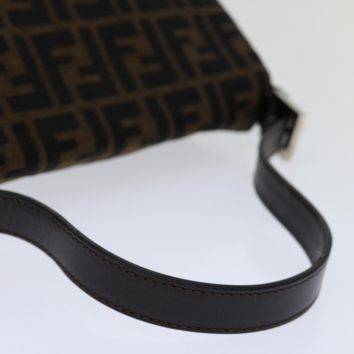FENDI Zucca Canvas Mamma Baguette Shoulder Bag Black Brown69667A