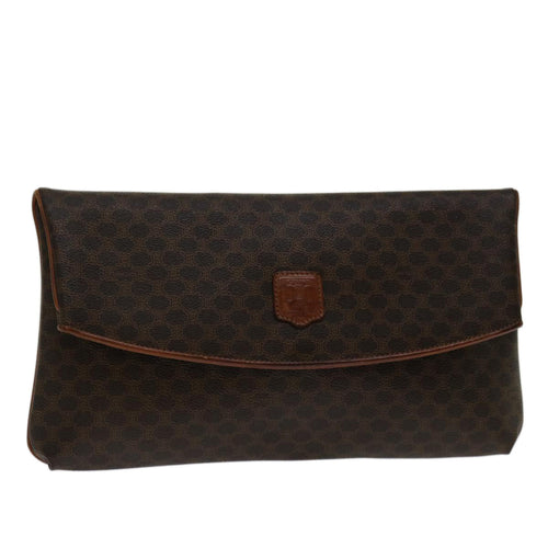 CELINE Macadam Canvas Clutch Bag PVC Brown  69683