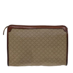 CELINE Macadam Canvas Clutch Bag Beige Auth 69684