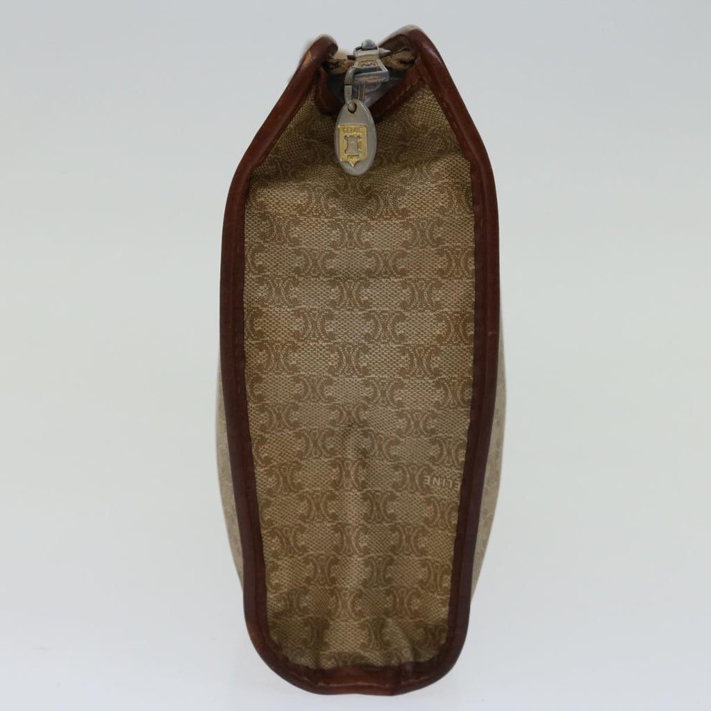 CELINE Macadam Canvas Clutch Bag Beige Auth 69684