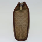 CELINE Macadam Canvas Clutch Bag Beige Auth 69684
