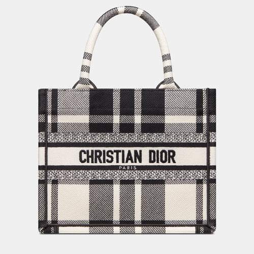 Dior Christian Black white Canvas Tote