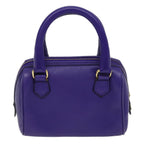 CELINE Hand Bag Leather 2way Purple Auth 69720