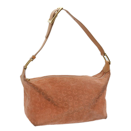 CELINE C Macadam Canvas Shoulder Bag Orange Auth 69736