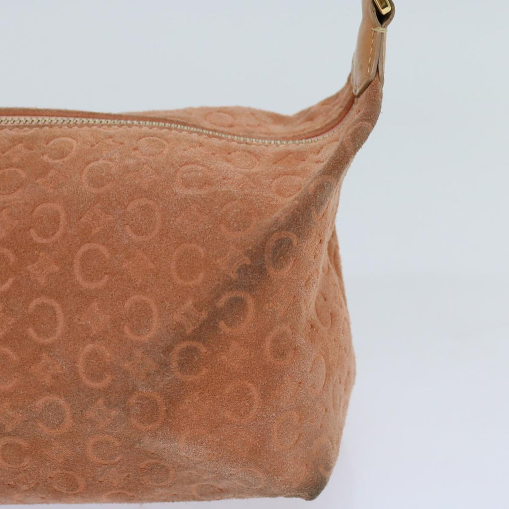 CELINE C Macadam Canvas Shoulder Bag Orange Auth 69736