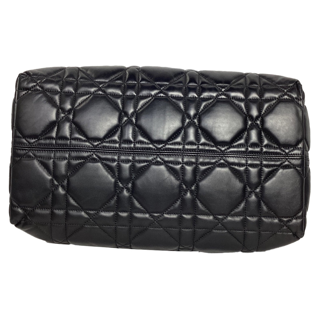 Dior Large Toujour Macrocannage Tote Bag in Black Calfskin Leather