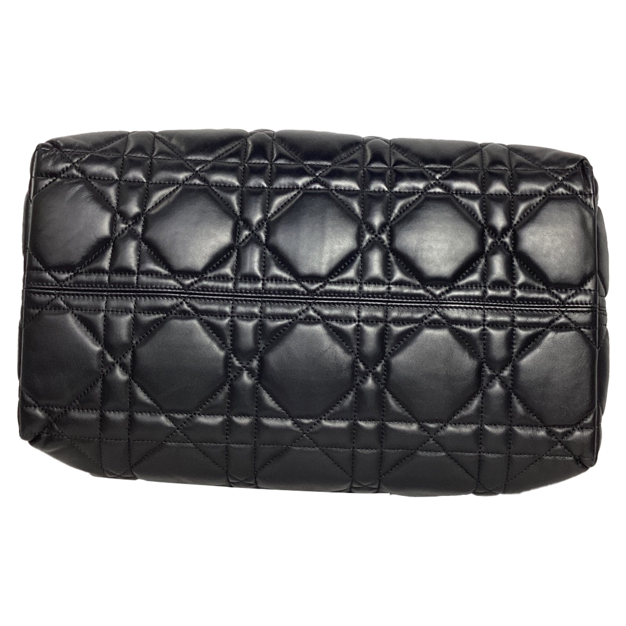 Dior Large Toujour Macrocannage Tote Bag in Black Calfskin Leather