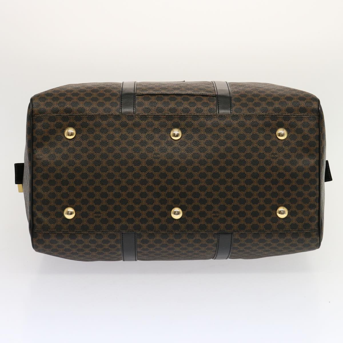 CELINE Macadam Canvas Boston Bag PVC Black  69754