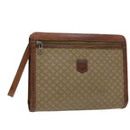 CELINE Macadam Canvas Clutch Bag PVC Beige Brown  69774