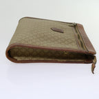 CELINE Macadam Canvas Clutch Bag PVC Beige Brown  69774