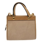 CELINE Hand Bag Leather 2way Beige Auth 69861