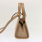 CELINE Hand Bag Leather 2way Beige Auth 69861