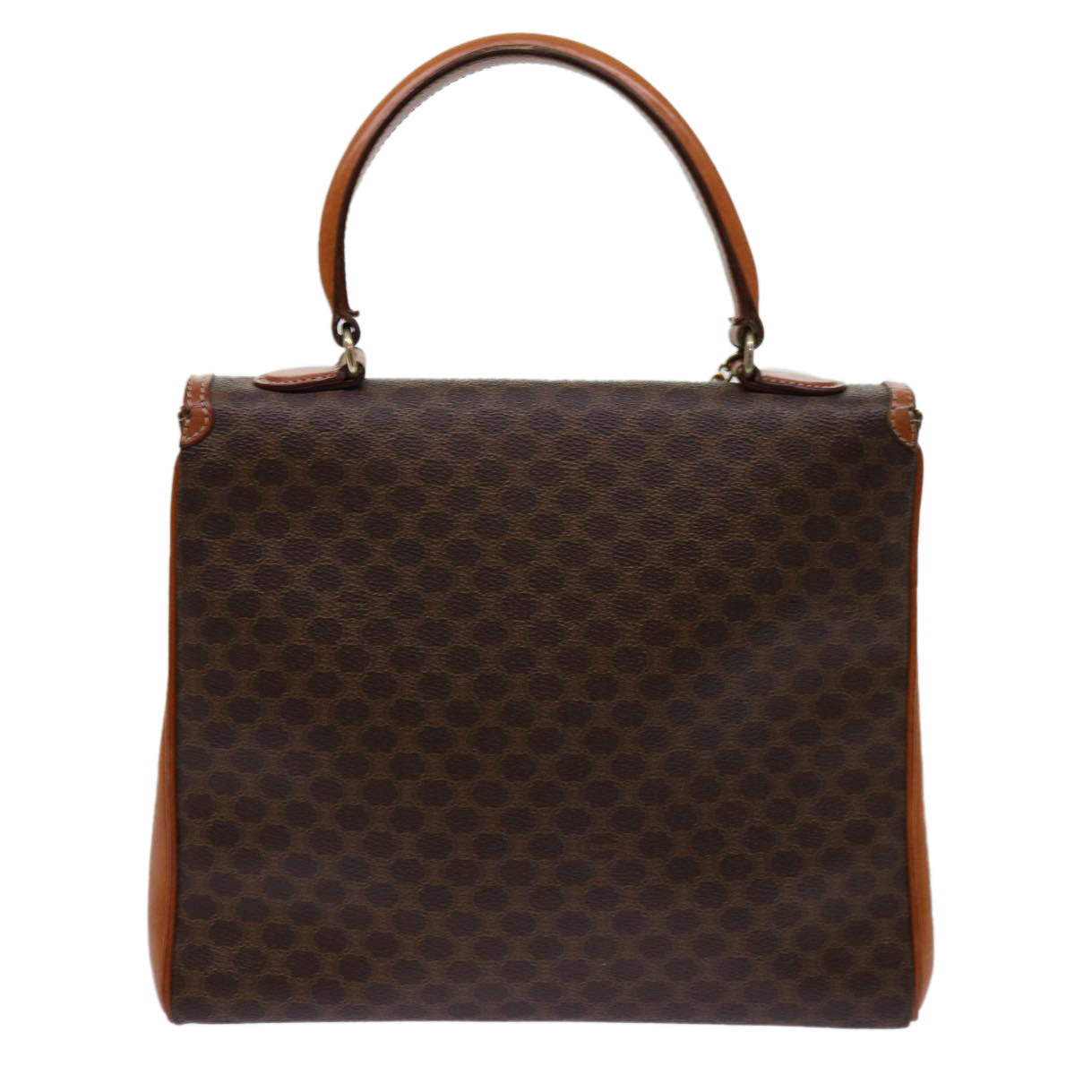 CELINE Macadam Canvas Hand Bag PVC Brown  69890