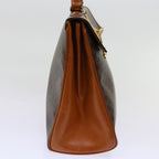 CELINE Macadam Canvas Hand Bag PVC Brown  69890