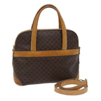 CELINE Macadam Canvas Hand Bag PVC 2way Brown Auth 69898