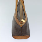 CELINE Macadam Canvas Hand Bag PVC 2way Brown Auth 69898