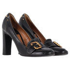 Chloe Buckle Pumps in Black Leather