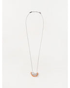 Bottega Veneta Orange Enamel Silver Pendant Necklace Women Tangerine Jewelry