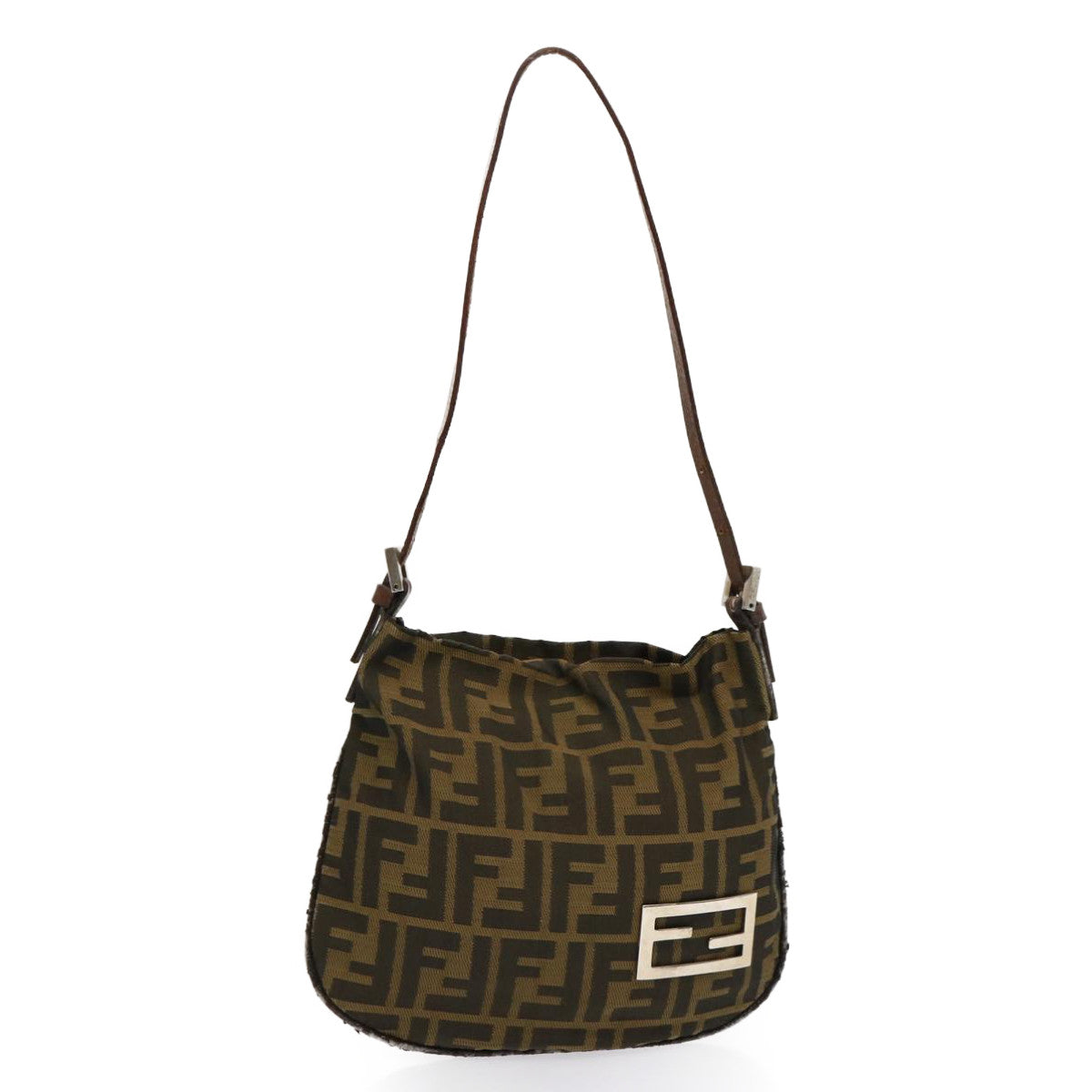 FENDI Zucca Canvas Accessory Pouch Brown Black69962