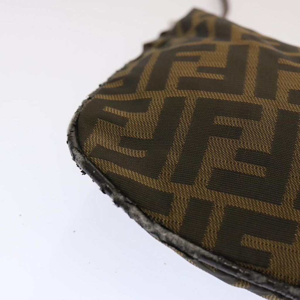FENDI Zucca Canvas Accessory Pouch Brown Black69962