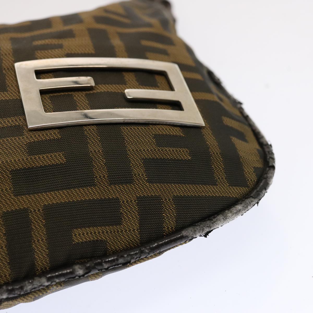 FENDI Zucca Canvas Accessory Pouch Brown Black69962