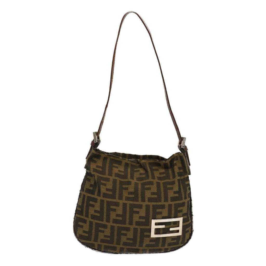FENDI Zucca Canvas Accessory Pouch Brown Black69962