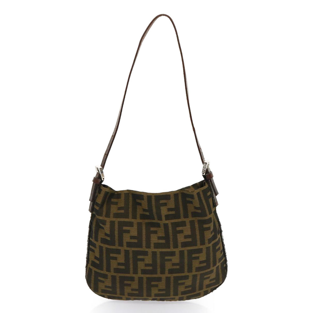 FENDI Zucca Canvas Accessory Pouch Brown Black69962