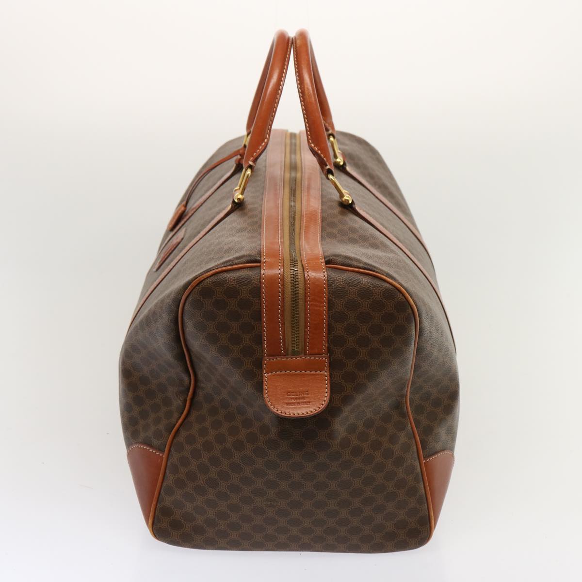 CELINE Macadam Canvas Boston Bag PVC Brown  69967