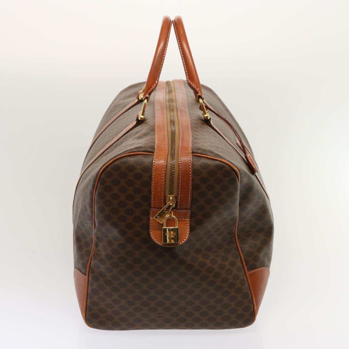 CELINE Macadam Canvas Boston Bag PVC Brown  69967