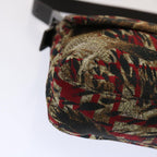 FENDI Zucca Canvas Mamma Baguette Shoulder Bag Brown Red69972A