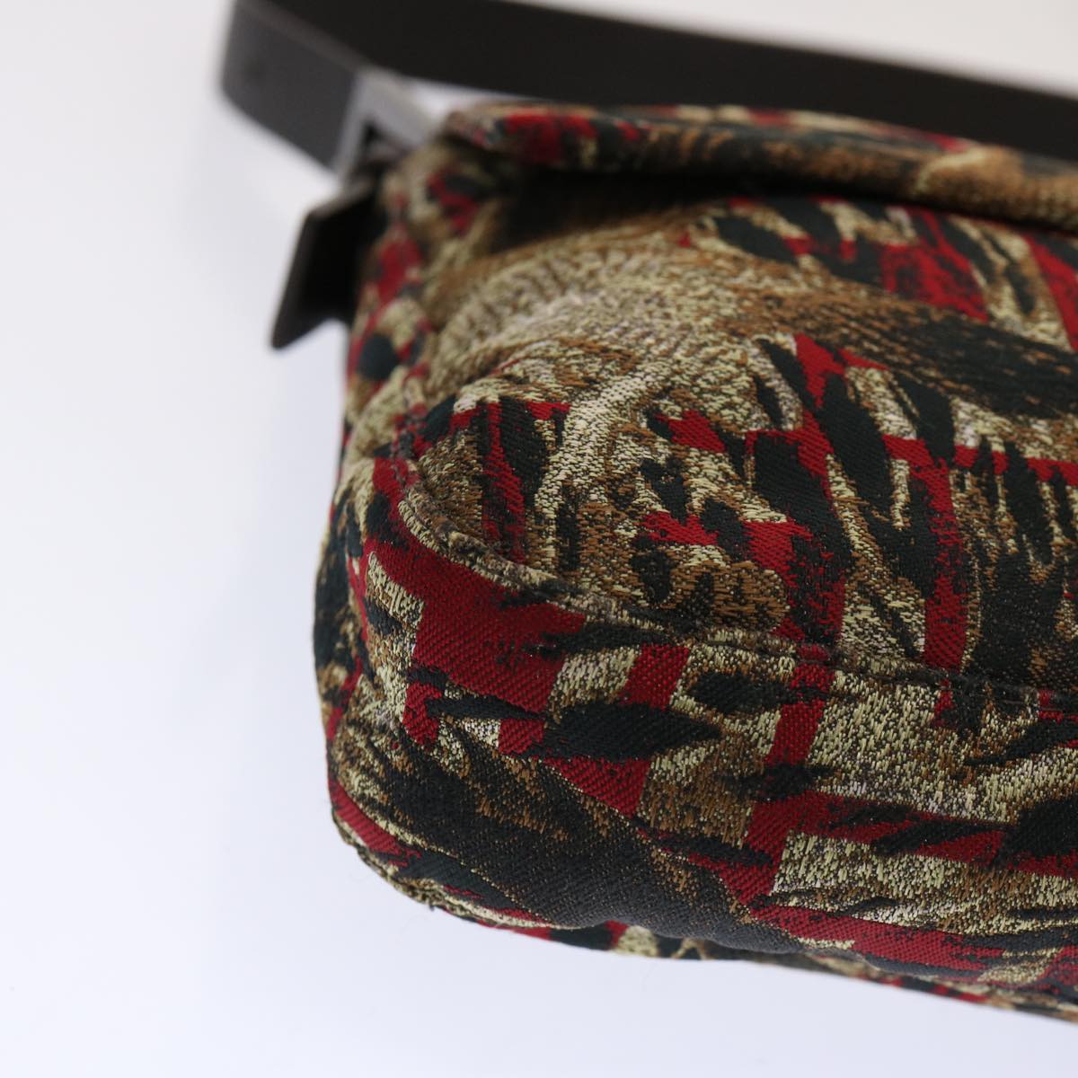 FENDI Zucca Canvas Mamma Baguette Shoulder Bag Brown Red69972A