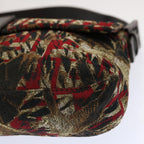 FENDI Zucca Canvas Mamma Baguette Shoulder Bag Brown Red69972A