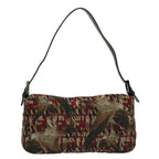 FENDI Zucca Canvas Mamma Baguette Shoulder Bag Brown Red69972A
