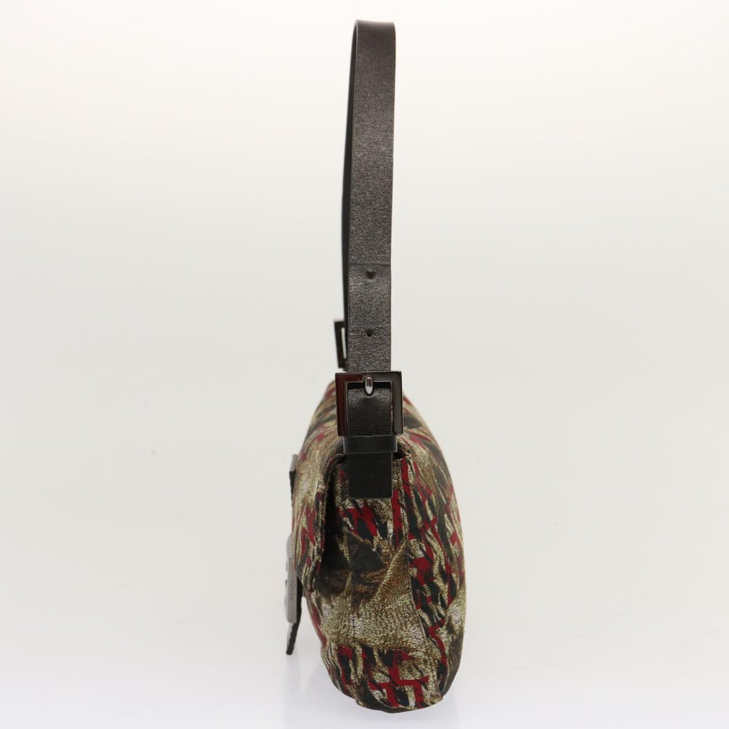 FENDI Zucca Canvas Mamma Baguette Shoulder Bag Brown Red69972A