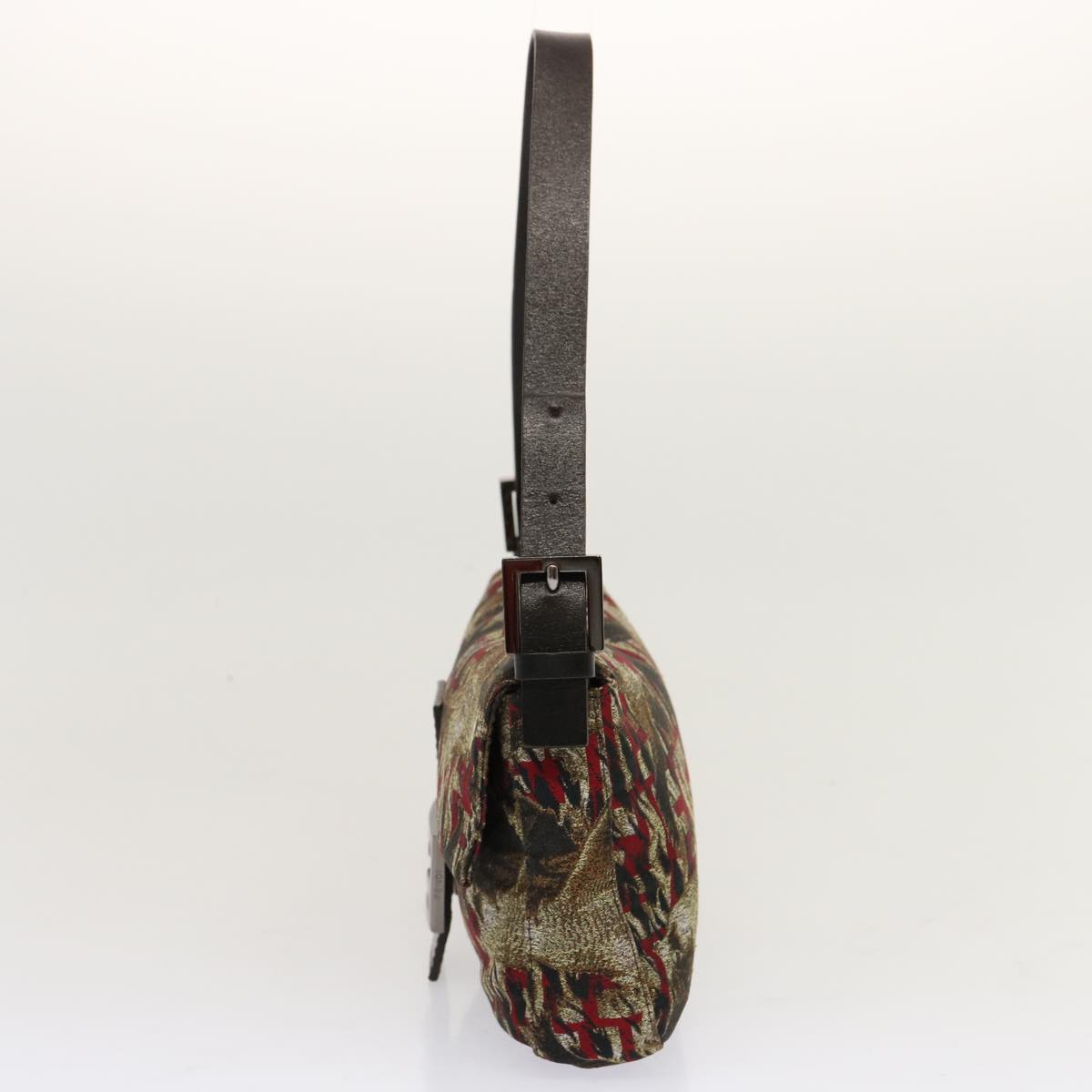 FENDI Zucca Canvas Mamma Baguette Shoulder Bag Brown Red69972A