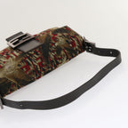 FENDI Zucca Canvas Mamma Baguette Shoulder Bag Brown Red69972A