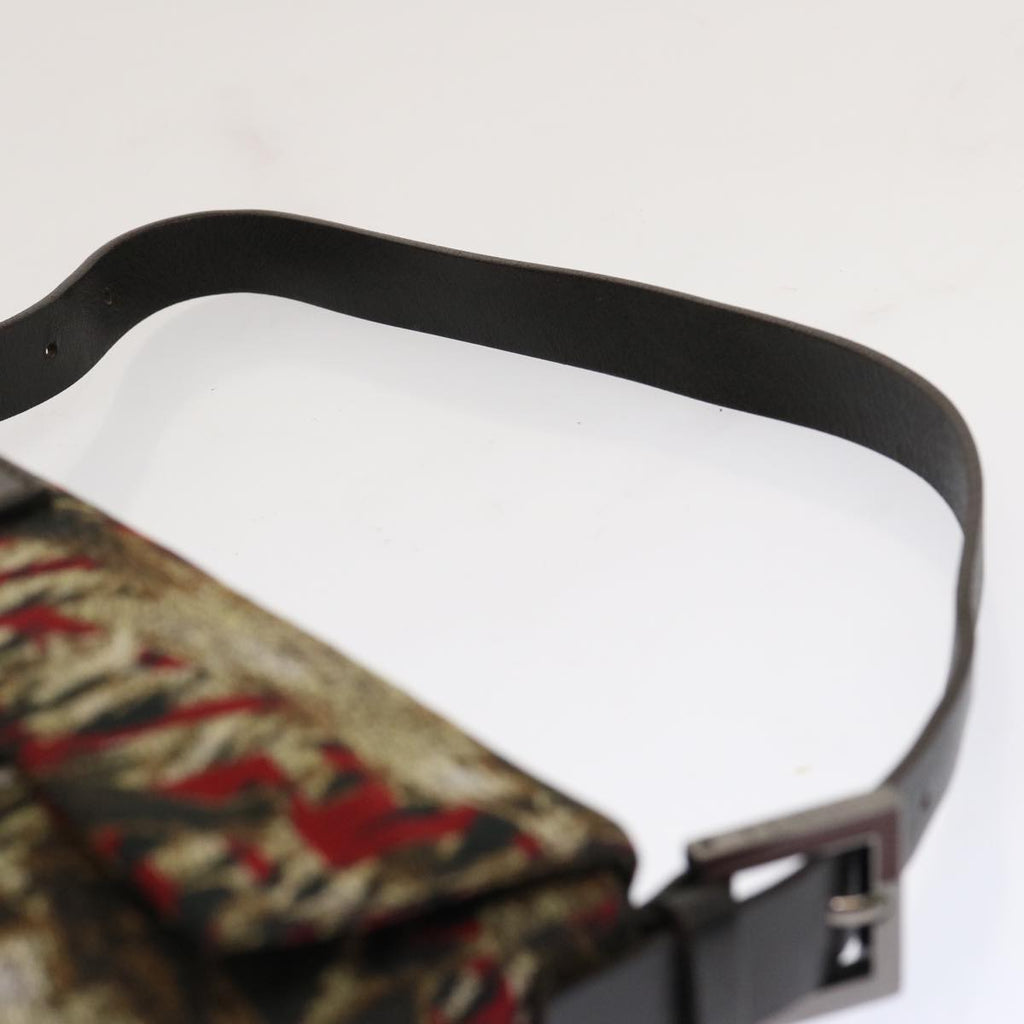 FENDI Zucca Canvas Mamma Baguette Shoulder Bag Brown Red69972A